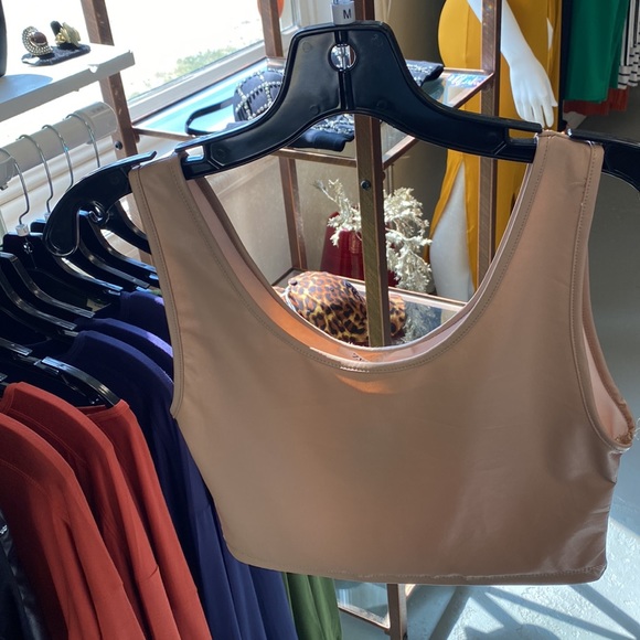 Black Leather Tank Crop Top - Picture 4 of 4